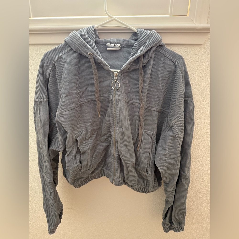 Urban Outfitters Light Gray Corduroy Hoodie